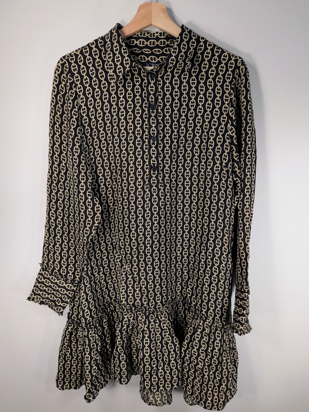 J.Crew Amelia Popover Shirt Dress Chain Print Medium